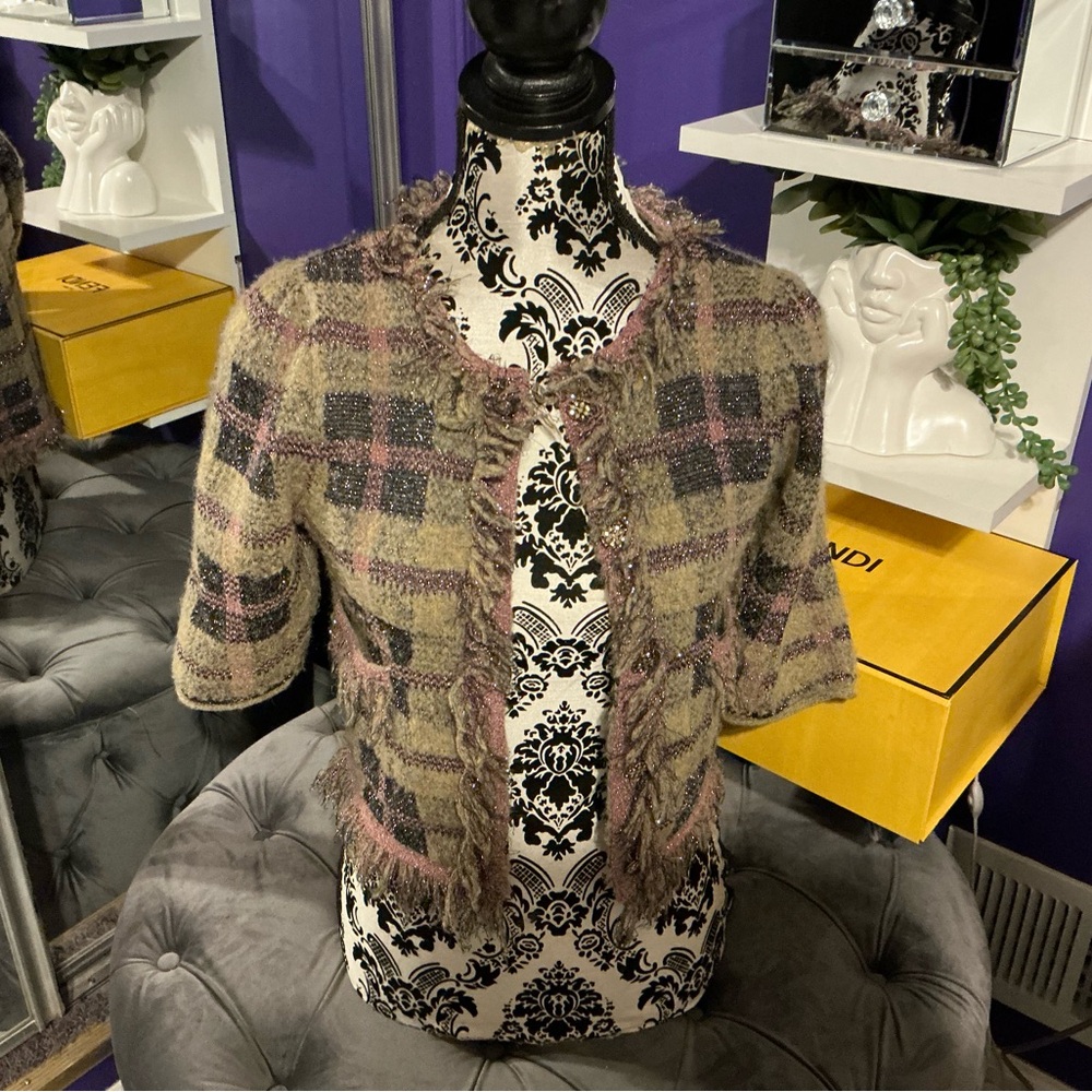 Plaid Tweed Cropped Jacket